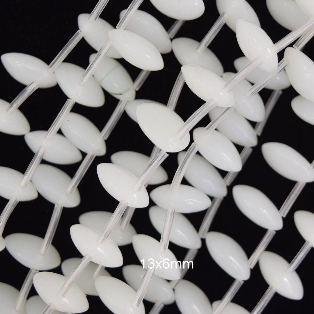 Natural White Jade Briolette Teardrop Beads Gemstone 15" Strand 10mm 13mm