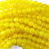 Faceted Yellow Colored Jade Round Beads Gemstone 15