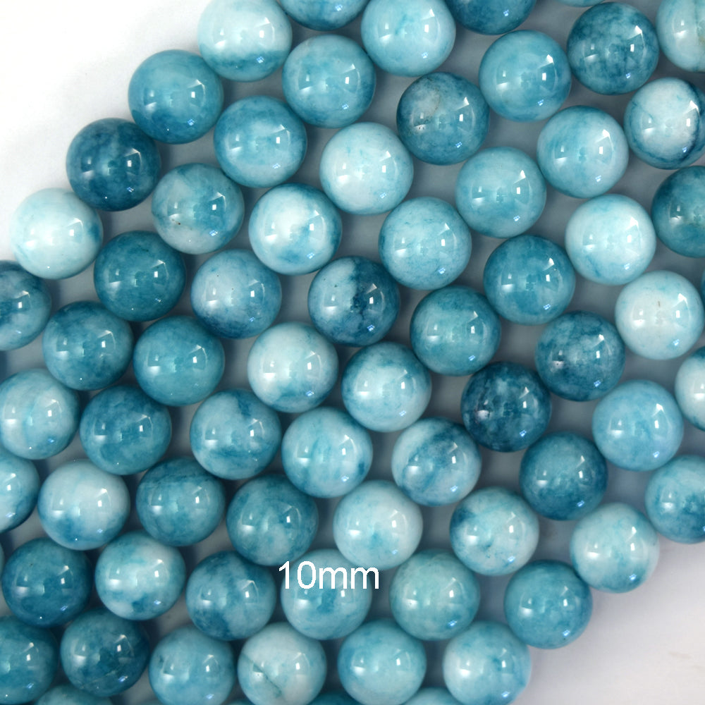 Blue Larimar Quartz Round Beads Gemstone 15" Strand 6mm 8mm 10mm 12mm S3