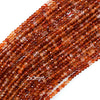 Faceted Red Orange Carnelian Rondelle Button Beads 15