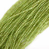 Natural Faceted Green Peridot Round Beads 15.5
