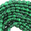 8x12mm synthetic green malachite drum barrel beads 15.5