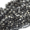 Black Gray Mother Of Pearl MOP Round Beads Gemstone 15.5