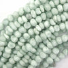 8mm - 9mm natural green angelite pebble nugget beads 15.5