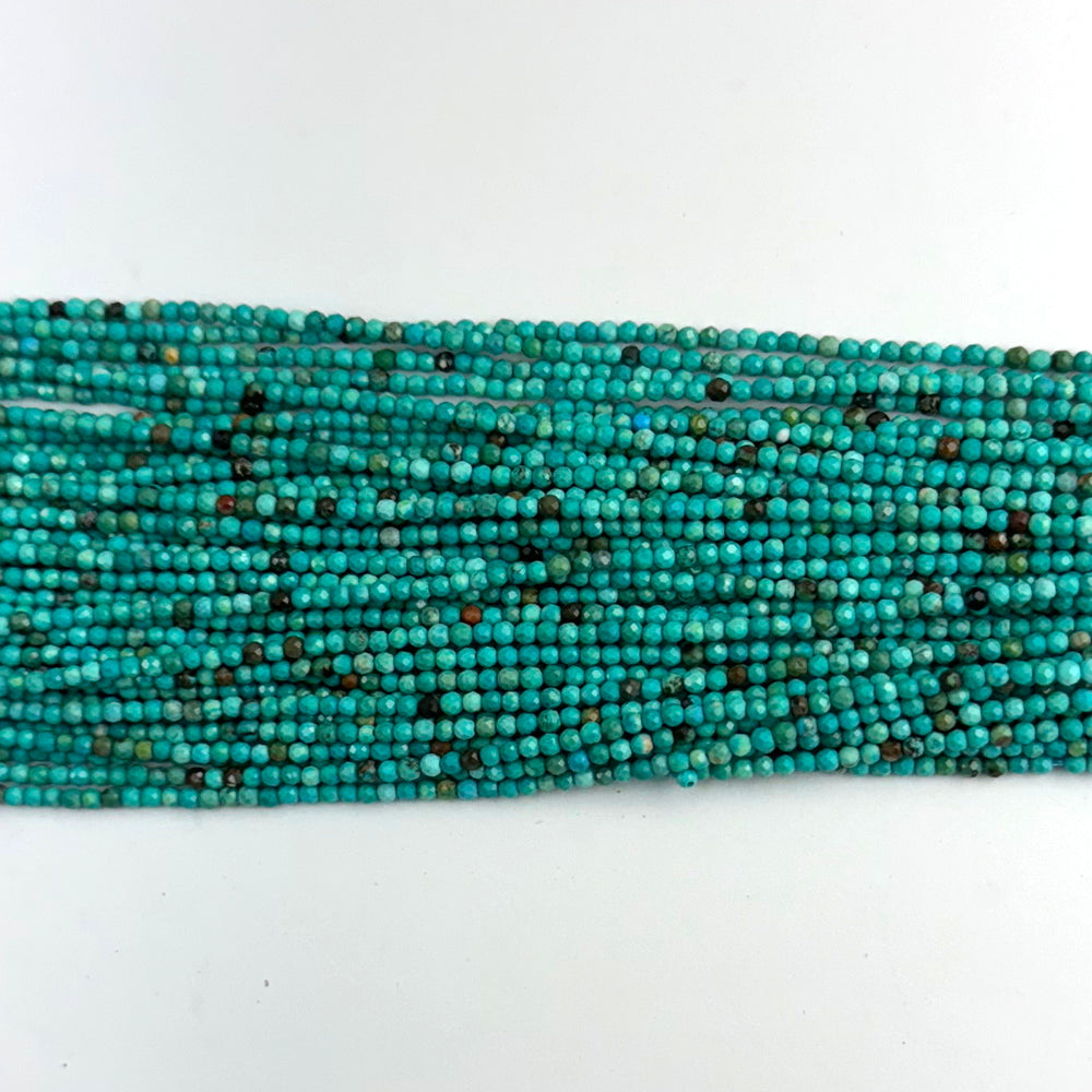 Faceted Green Turquoise Round Beads 15.5" Strand 2mm 3mm 4mm 6mm 8mm 10mm