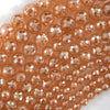 Mystic Titanium Faceted Champagne Crystal Quartz Round Beads 15