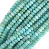 AA Natural Blue Amazonite Rondelle Button Beads Gemstone 15
