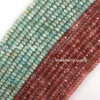 2x4mm Natural Faceted Various Gemstone Rondelle Button Spacer Beads 15