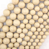 Natural Cream River Stone Round Beads Gemstone 15