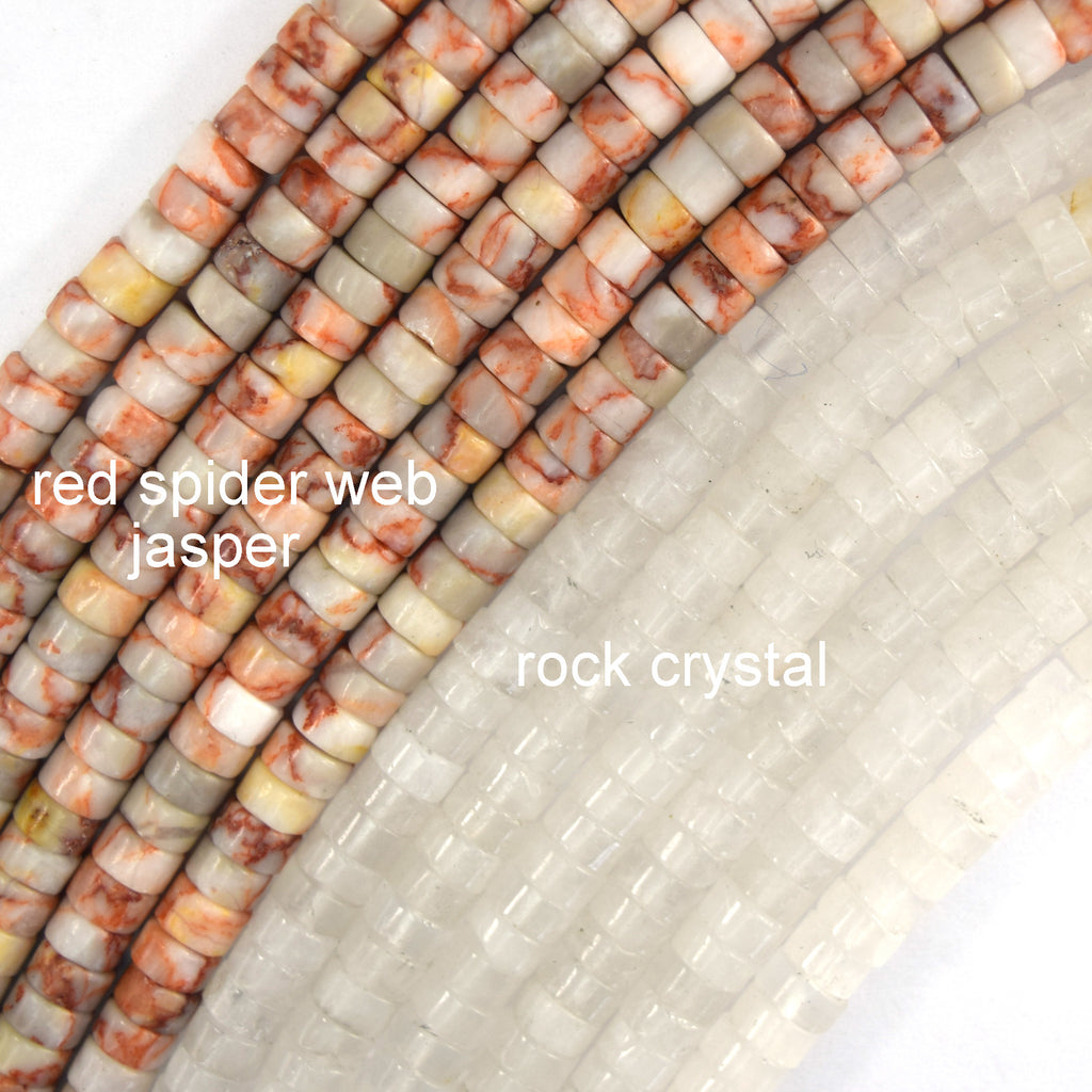 3-4x6mm Natural Various Gemstones Heishi Disc Beads 15" Strand 6mm - Eagle Beadz
