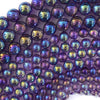 Mystic Titanium Natural Purple Amethyst Round Beads 15