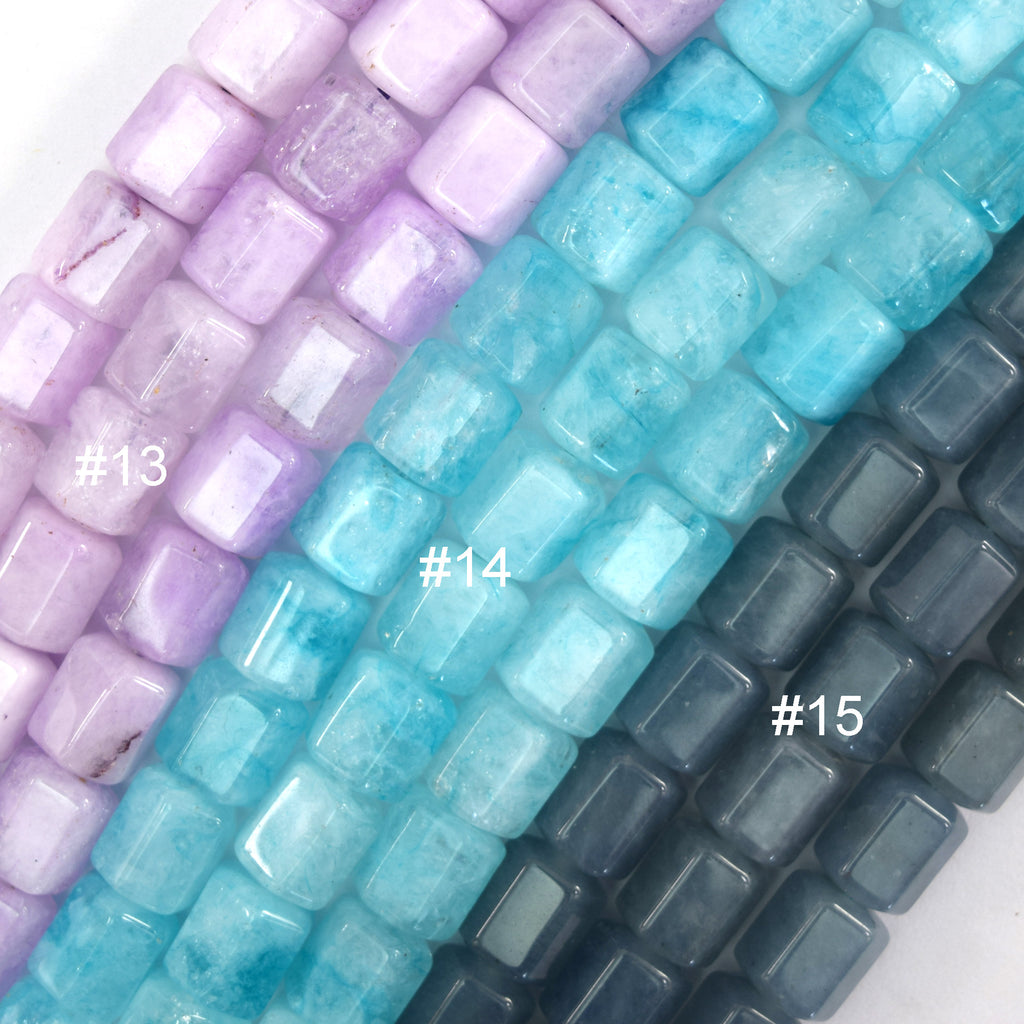 8x10mm Faceted Colored Crystal Quartz Tube Cylinder Beads Gemstone 15" Strand