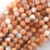 AA Natural Orange Peach Phantom Lodalite Quartz Beads 15.5