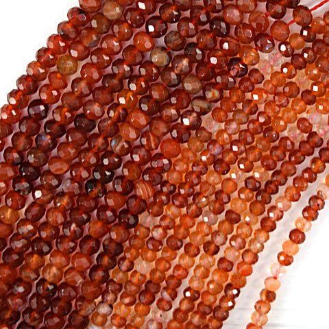 AA Red Carnelian Prism Double Point Cut Faceted Beads 15.5" Strand 8mm 10mm