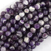 AA Natural Purple Dog Tooth Chevron Amethyst Round Beads 15.5