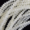 White Mother of Pearl MOP Rondelle Button Beads 15.5