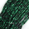 Natural Micro Faceted Green Malachite Rondelle Button Beads 15.5