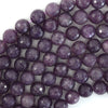 Natural Faceted Purple Lepidolite Round Beads Gemstone 15