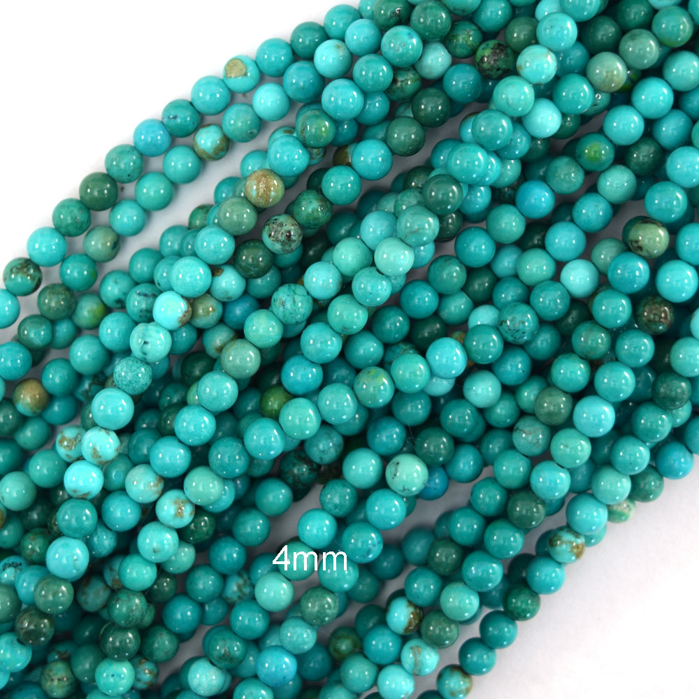 Green Turquoise Round Beads Gemstone 15.5" Strand 4mm 6mm 8mm S1