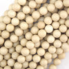 Natural Cream River Stone Round Beads Gemstone 15