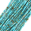 Faceted Blue Turquoise Round Beads 15.5