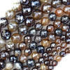 Mystic Titanium Faceted Brown Agate Round Beads 15
