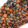 Galaxy Blue Orange Sea Sediment Jasper Round Beads 15