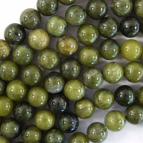 Natural Green African Jade Round Beads 15.5" Strand 4mm 6mm 8mm 10mm 12mm S3