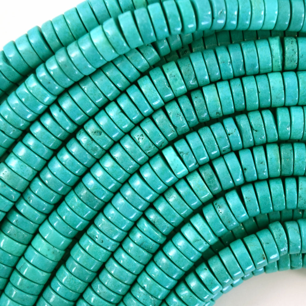 Green Turquoise Heishi Disc Beads Gemstone 15.5" Strand 3mm 4mm 6mm 8mm 10mm S1