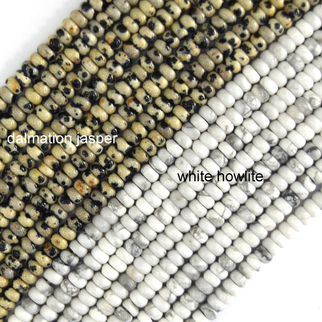 2x4mm Natural Various Gemstones Rondelle Button Spacer Beads 15" Strand 4mm - Eagle Beadz