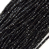 AA Natural Faceted Black Spinel Rondelle Button Beads 15.5