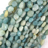 Natural Blue Amazonite Pebble Nugget Beads Gemstone 15.5
