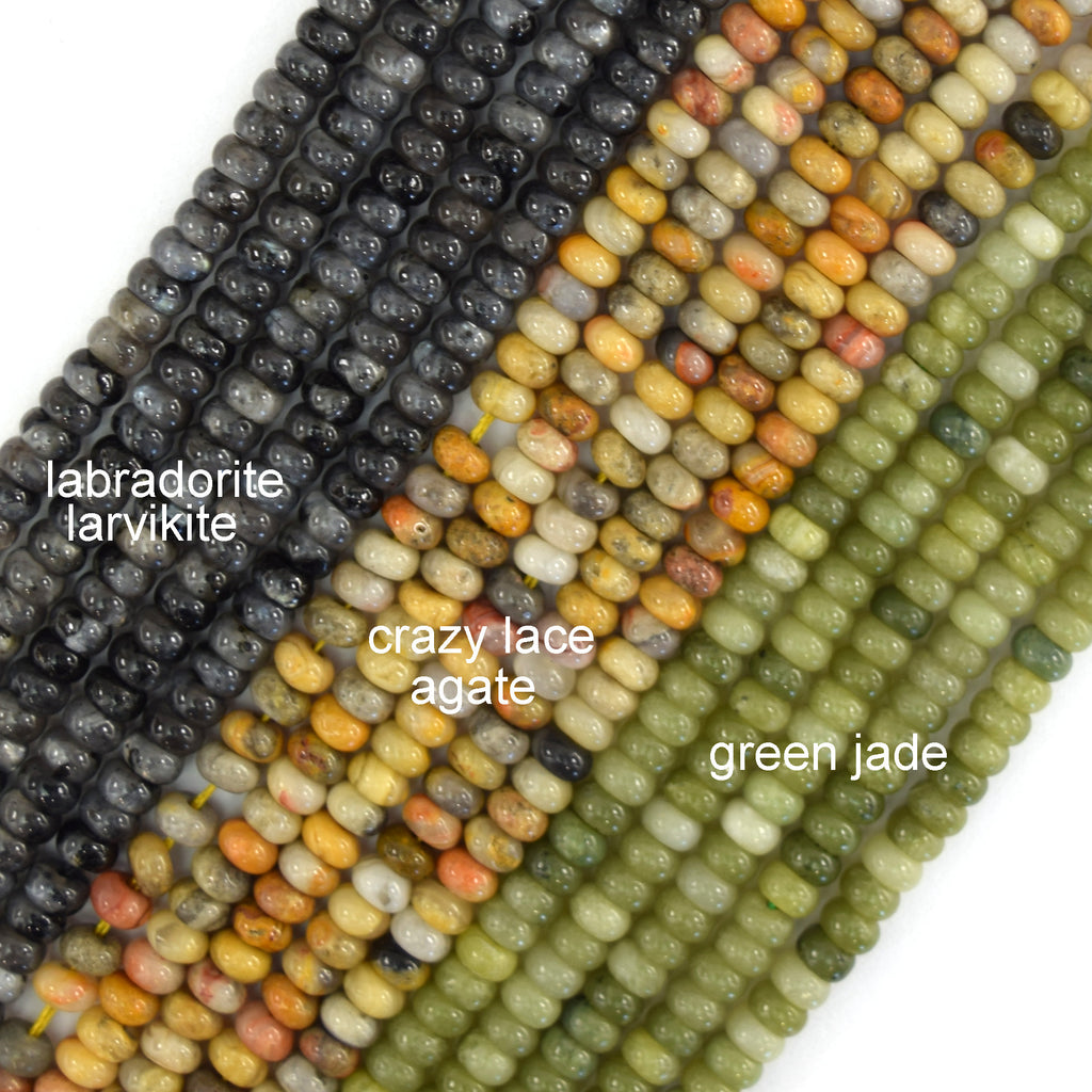 2x4mm Natural Various Gemstones Rondelle Button Spacer Beads 15" Strand 4mm - Eagle Beadz