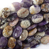 20mm natural amethyst flat oval beads 15.5