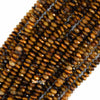 2x4mm natural micro faceted tiger eye rondelle button beads 15