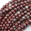 Mystic Titanium Faceted Red Jasper Round Beads 15