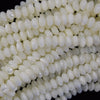 White Mother of Pearl MOP Rondelle Button Beads 15.5