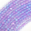 Genuine Blue Purple Selenite Round Beads Gemstone 15.5