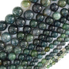 Natural Green Moss Agate Round Beads Gemstone 15