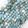 Natural Blue Larimar Cube Pebble Nugget Beads 15
