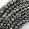 Mystic Titanium Faceted Gray Labradorite Round Beads 14.5