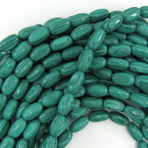 8x12mm synthetic green malachite drum barrel beads 15.5" strand