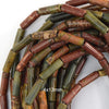 4x13mm natural red creek picasso jasper tube cylinder beads 15