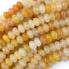 Natural Yellow Jade Rondelle Button Beads 15