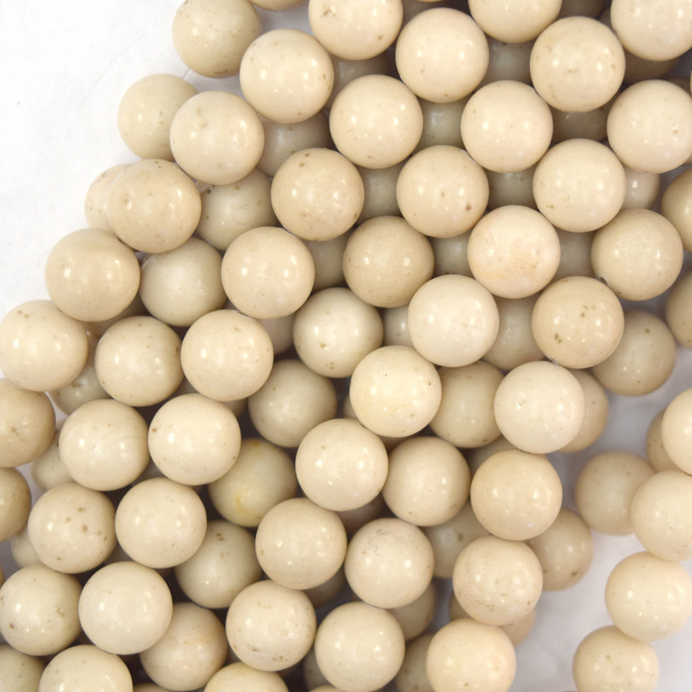 Natural Cream River Stone Round Beads Gemstone 15" Strand 6mm 8mm 10mm