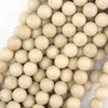 Natural Cream River Stone Round Beads Gemstone 15