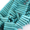 Blue Turquoise Stick Needle Spike Beads Gemstone 15.5