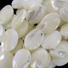 White Mother Of Pearl MOP Flat Oval Beads 15
