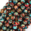 Galaxy Multicolor Sea Sediment Imperial Jasper Round Beads 15