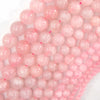 Pink Rose Quartz Round Beads Gemstone 15